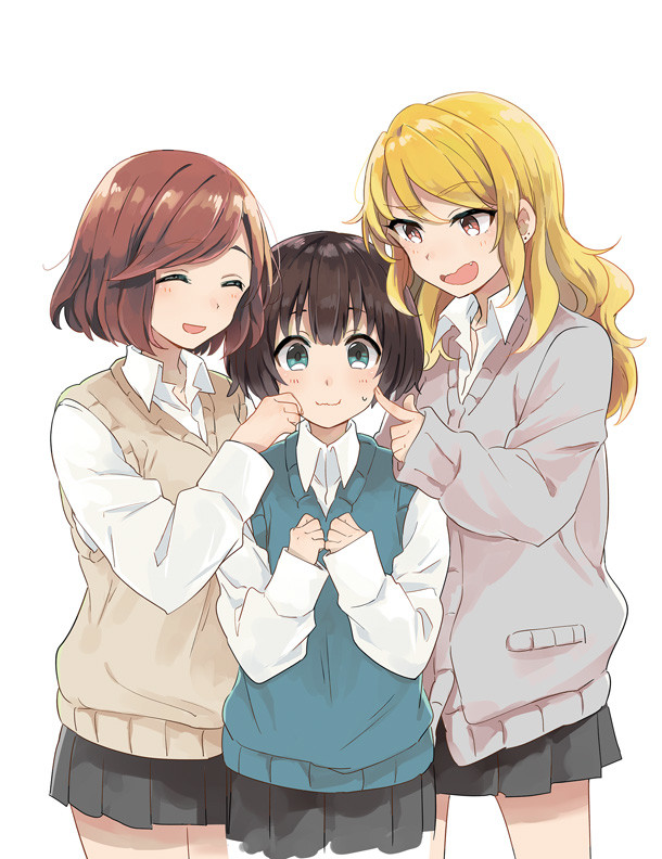 yuikawa haruko, izuka ryou, and aoi hato (furidashi ni ochiru!) drawn by musshu_(omu001)