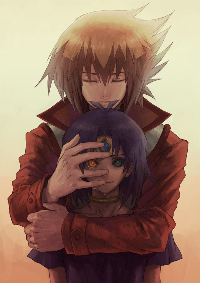 yuki judai and yubel (yu-gi-oh! and 1 more) drawn by tea_(retroz)