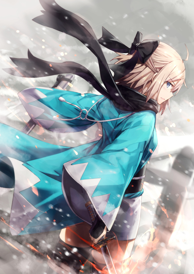 okita souji (fate and 1 more) drawn by gabiran