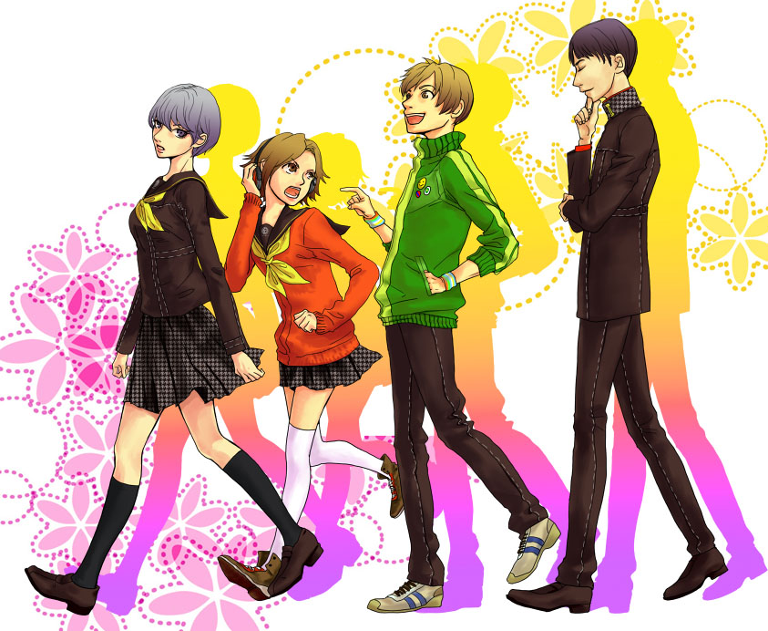 narukami yu, satonaka chie, amagi yukiko, and hanamura yousuke (persona and 1 more) drawn by ryuuko