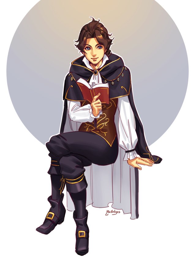 cyrus albright (octopath traveler and 1 more) drawn by mella