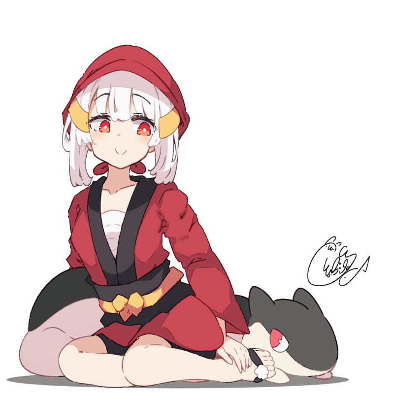 akari and quilava (pokemon and 1 more) drawn by beni_shake