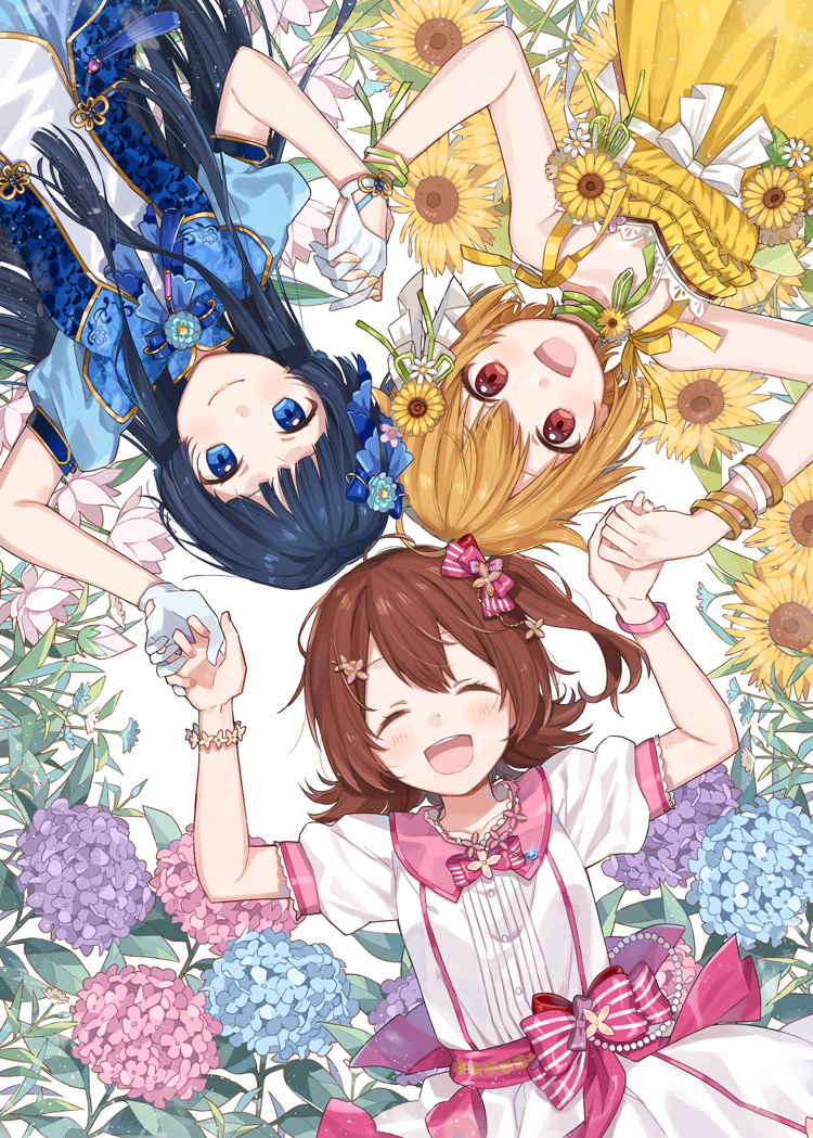 mogami shizuka, ibuki tsubasa, and kasuga mirai (idolmaster and 2 more) drawn by chiri_(ch!)