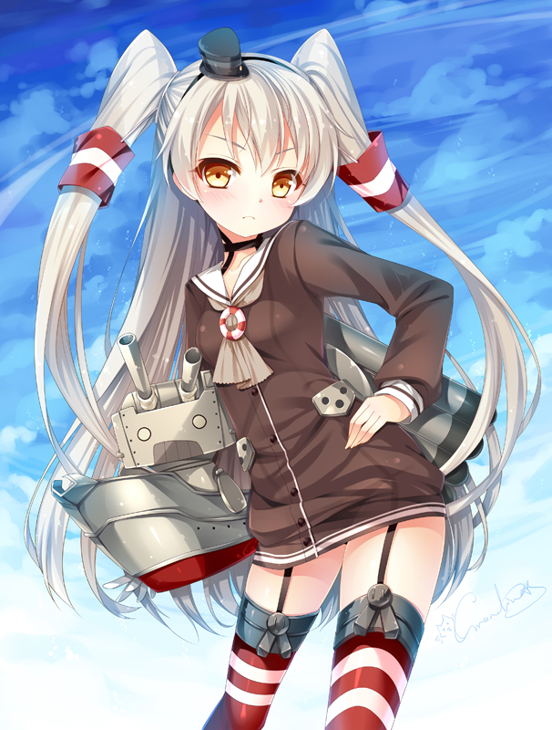 amatsukaze and rensouhou-kun (kantai collection) drawn by grandia_koori