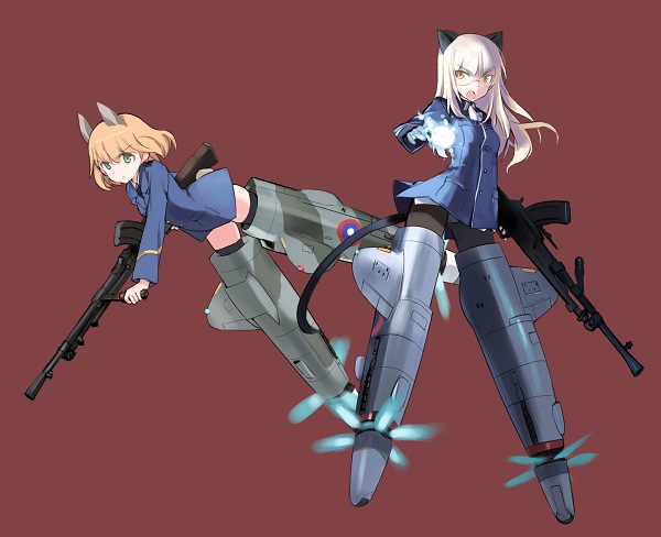perrine h. clostermann and amelie planchard (world witches series and 2 more) drawn by shimada_fumikane
