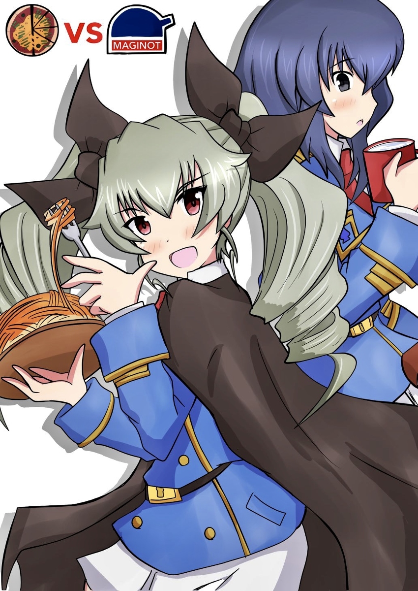 anchovy and eclair (girls und panzer and 1 more) drawn by meiya