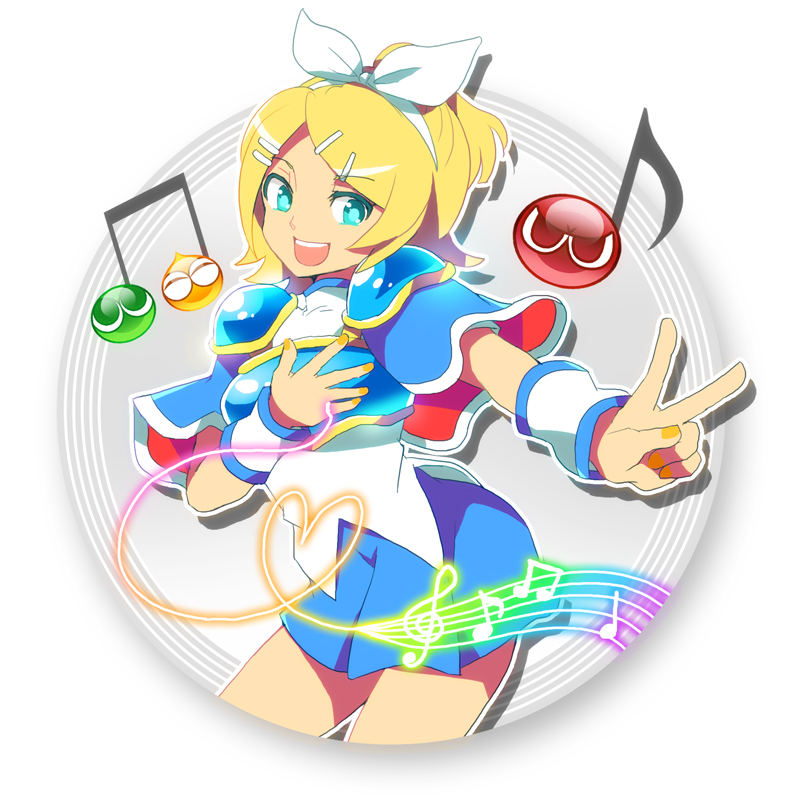kagamine rin, arle nadja, and puyo (vocaloid and 2 more) drawn by hitopm