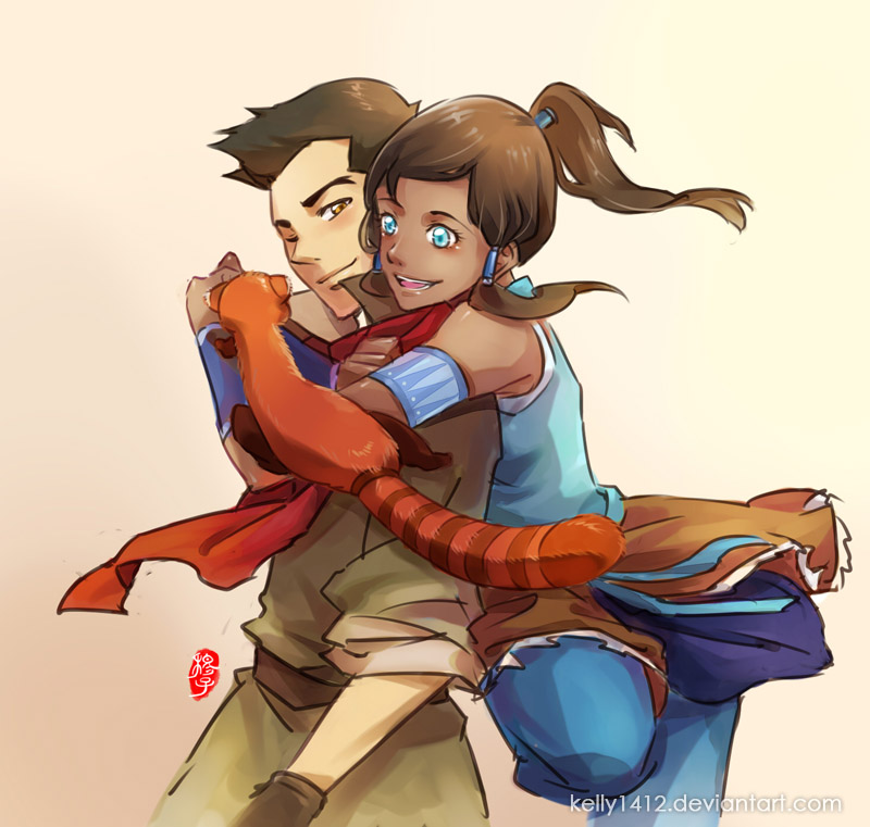 korra, mako, and pabu (avatar legends and 1 more) drawn by kellylee
