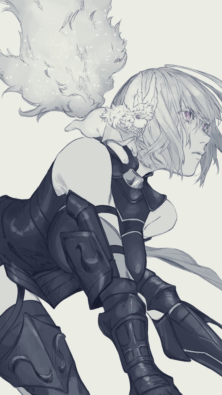 mash kyrielight and fou (fate and 1 more) drawn by bakushi_(kaeritai0609)