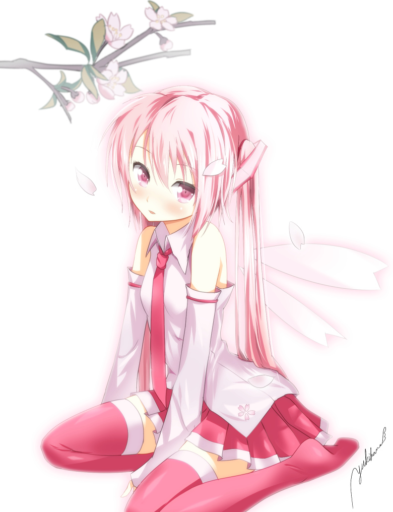 hatsune miku and sakura miku (vocaloid) drawn by yukihane