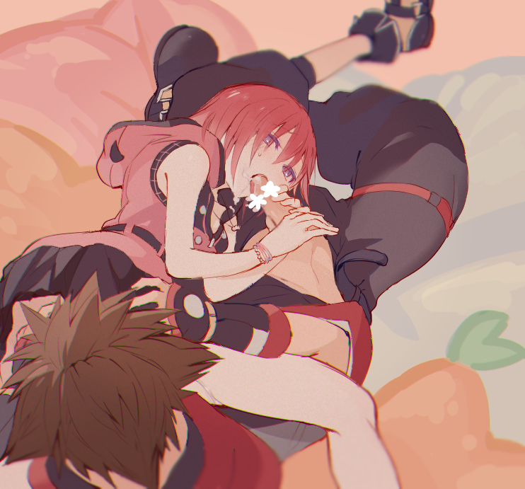 sora and kairi (kingdom hearts and 1 more) drawn by ramochi_(auti)