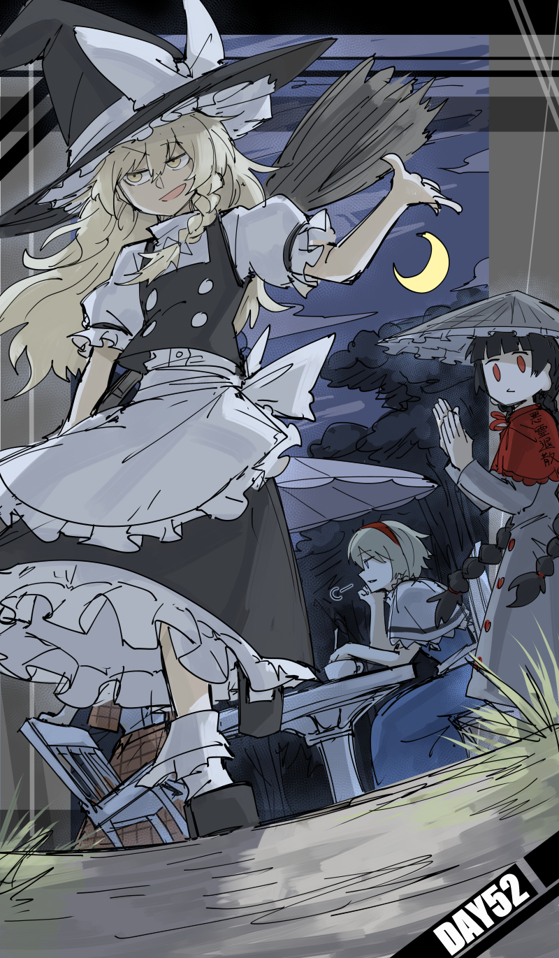 kirisame marisa, alice margatroid, kazami yuuka, and yatadera narumi (touhou) drawn by kankan33333