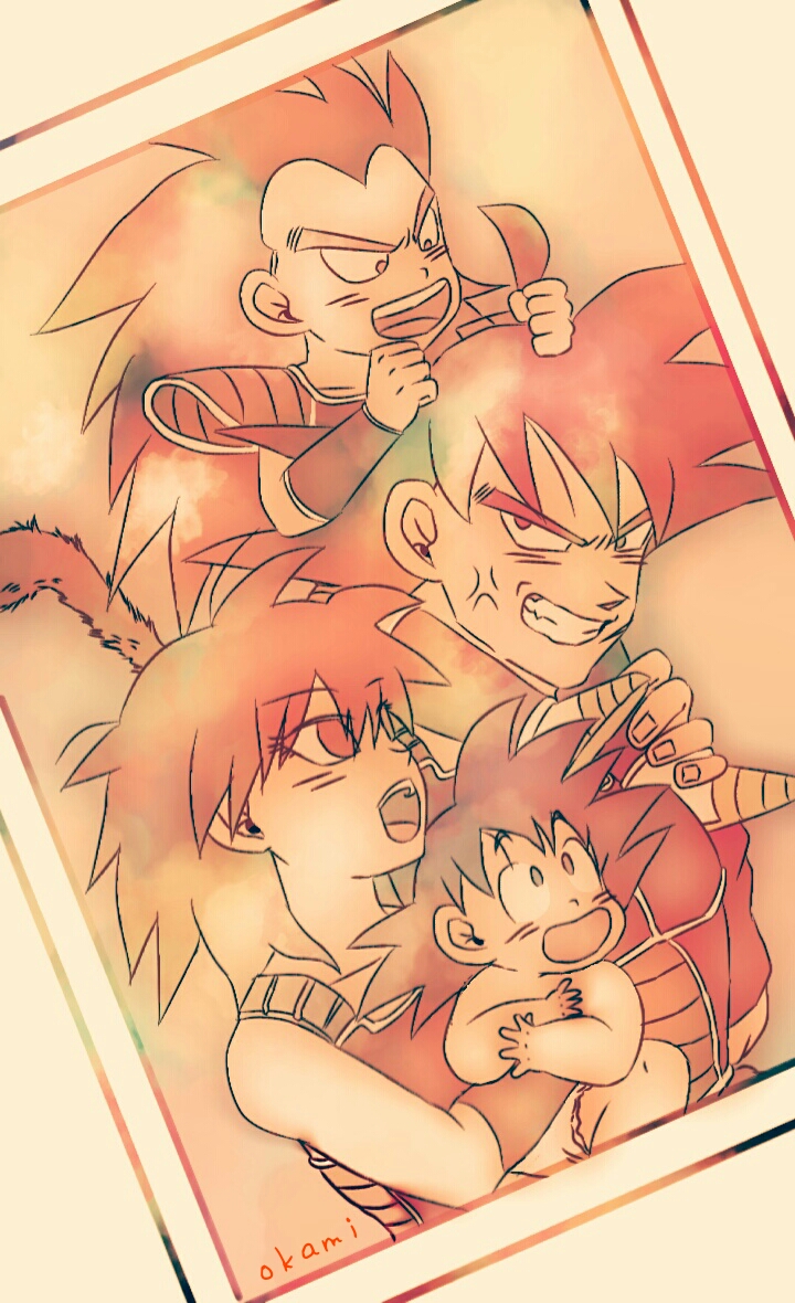 son goku, bardock, gine, and raditz (dragon ball and 1 more) drawn by tondamanuke