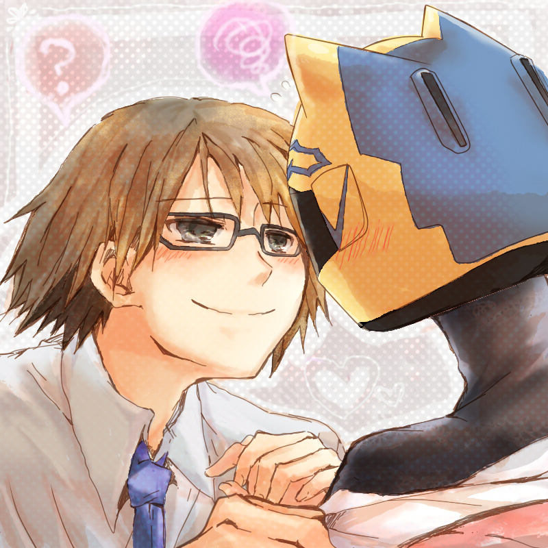 celty sturluson and kishitani shinra (durarara!!) drawn by haru_mikoto