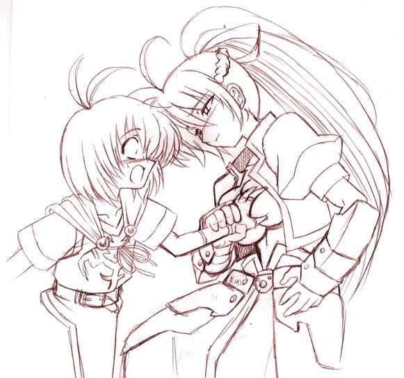 signum and yuuno scrya (lyrical nanoha and 3 more)