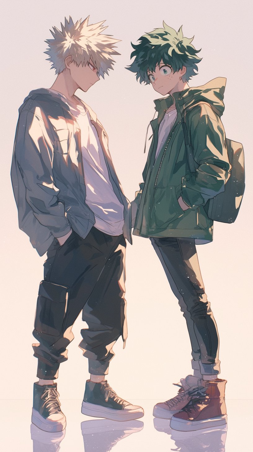 midoriya izuku and bakugou katsuki (boku no hero academia) drawn by hdo2xtdxw6xfy67