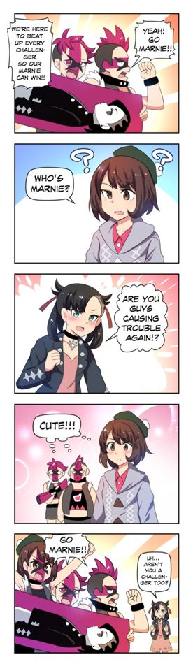 marnie, gloria, and team yell grunt (pokemon and 1 more) drawn by hinghoi
