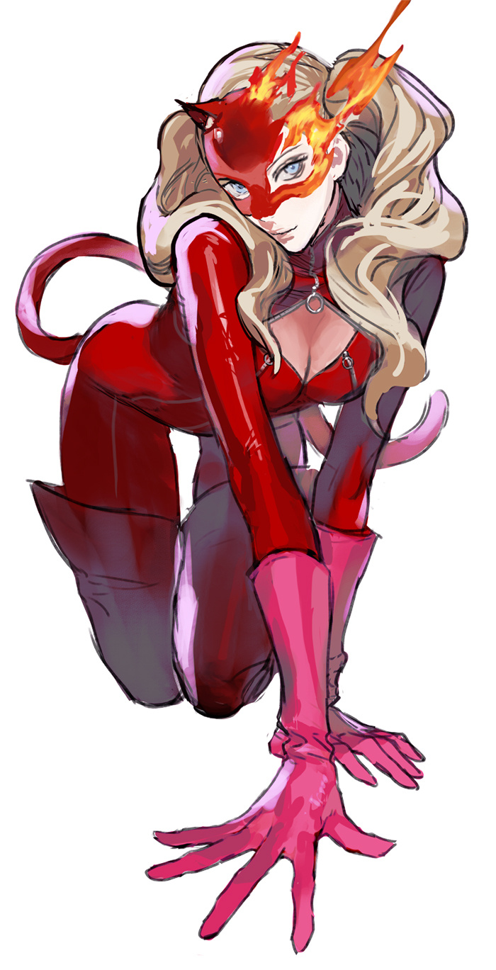 takamaki anne and panther (persona and 1 more) drawn by ccnsbr