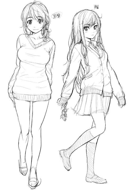 chitose and uenohara arisu (natsu no kemono) drawn by homunculus_(alchemynote)