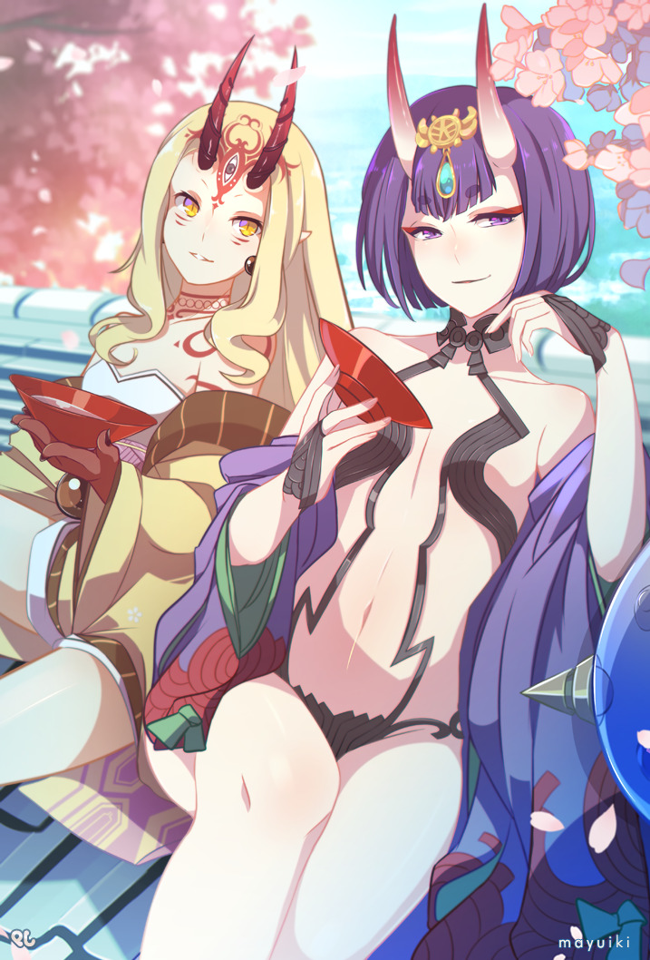 shuten douji and ibaraki douji (fate and 1 more) drawn by ebbilin