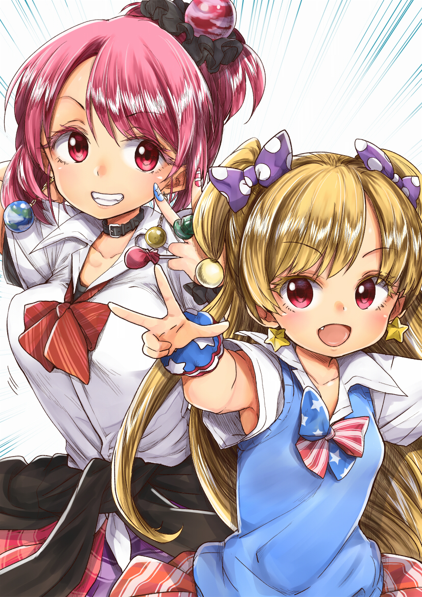 clownpiece, hecatia lapislazuli, jougasaki mika, and jougasaki rika (touhou and 2 more) drawn by chikado