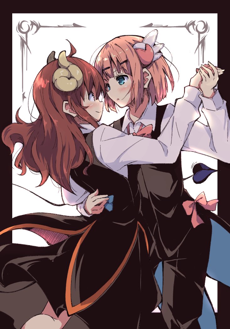 yoshida yuuko and chiyoda momo (machikado mazoku) drawn by tom_q_(tomtoq)