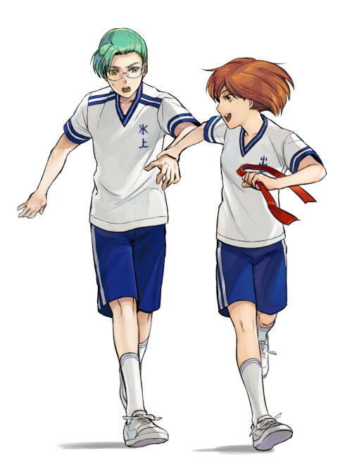 protagonist and hikami itaru (tokimeki memorial and 2 more) drawn by piyo