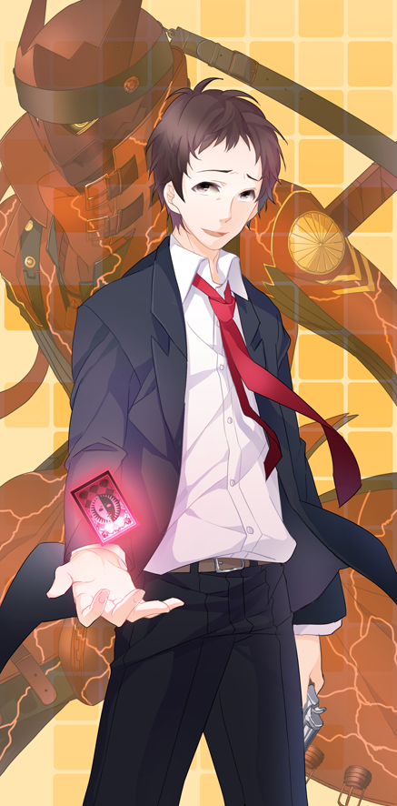 adachi tooru and magatsu izanagi (persona and 1 more) drawn by aile_(crossroads)