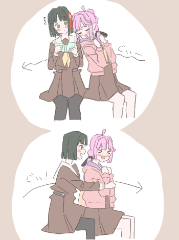 momose ginko and anyoji hime (love live! and 1 more) drawn by s_(y7555128265305)