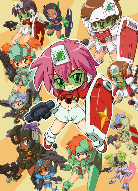 gm, nemo, gm iii, gm ii, gm custom, and 5 more (gundam) drawn by maro-n
