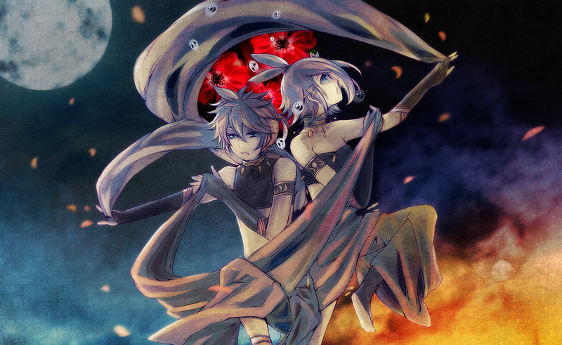 kagamine rin and kagamine len (vocaloid) drawn by soriku