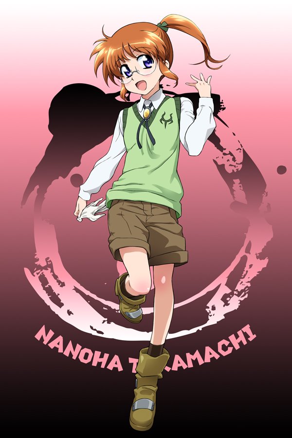takamachi nanoha and yuuno scrya (lyrical nanoha and 1 more) drawn by geber_(geber_et)