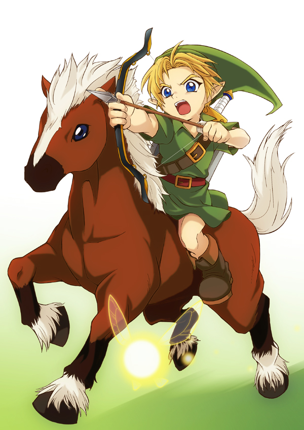 link, young link, and epona (the legend of zelda and 2 more) drawn by koga_(pasuka)