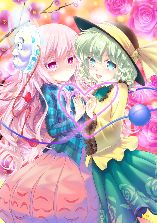 komeiji koishi and hata no kokoro (touhou) drawn by kyo_(kyo21413)