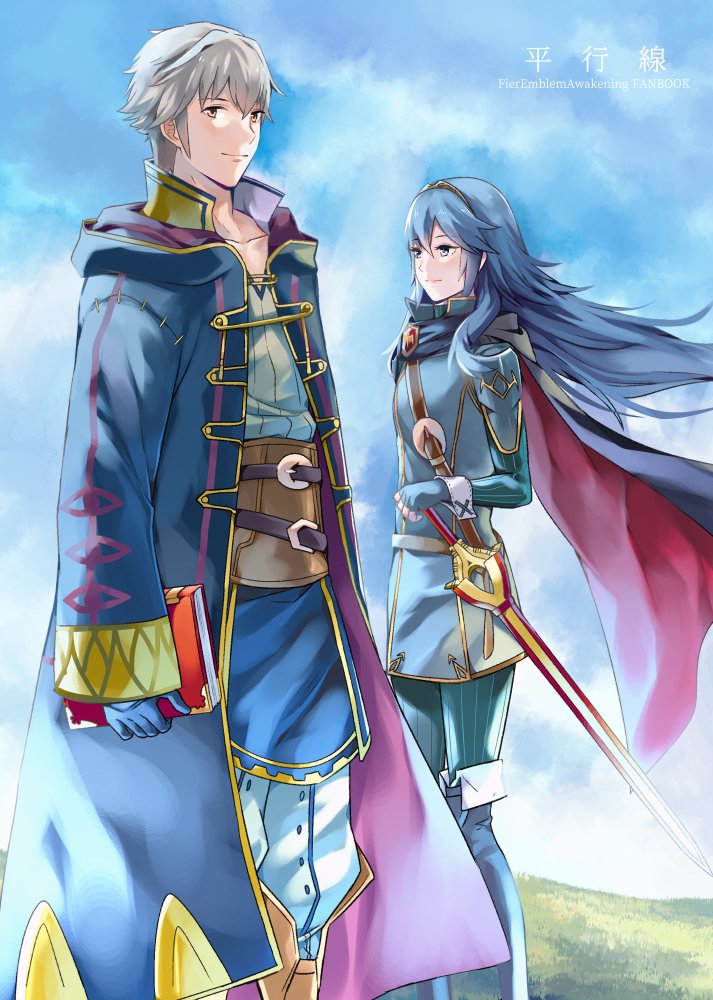 lucina and male robin (fire emblem and 1 more) drawn by ameno_(a_meno0)