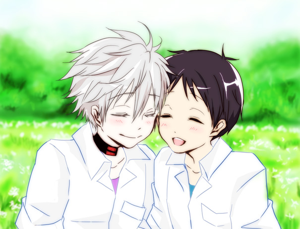 ikari shinji and nagisa kaworu (mahou shoujo madoka magica and 3 more) drawn by atori_(aattrr)