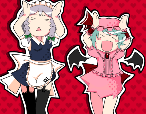 remilia scarlet and izayoi sakuya (touhou) drawn by uta_(lapin!!!)
