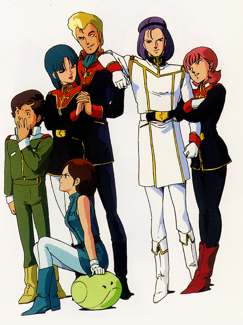 haro, emma sheen, paptimus scirocco, sarah zabiarov, jerid messa, and 2 more (gundam and 1 more) drawn by kitazume_hiroyuki