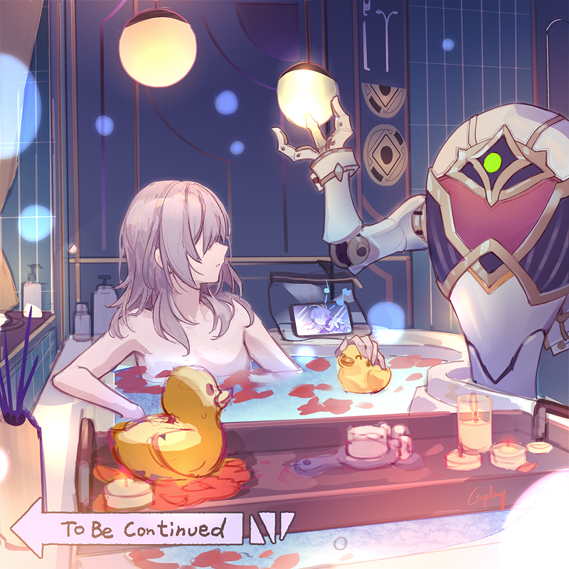 trailblazer, stelle, robin, and shush (honkai and 1 more) drawn by csyday