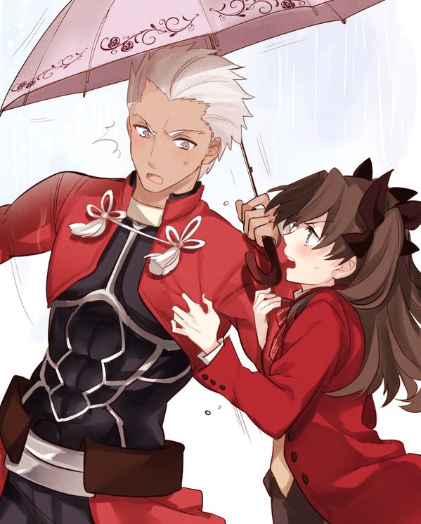 tohsaka rin and archer (fate and 1 more) drawn by sakura_yuki_(clochette)