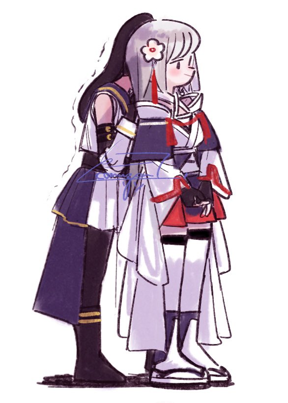 funada ui and nagasawa yuki (assault lily) drawn by komuzuka