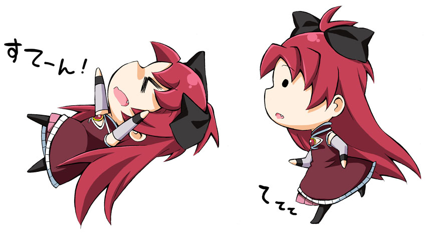 sakura kyoko and mini-ikamusume (mahou shoujo madoka magica and 1 more) drawn by k_hiro