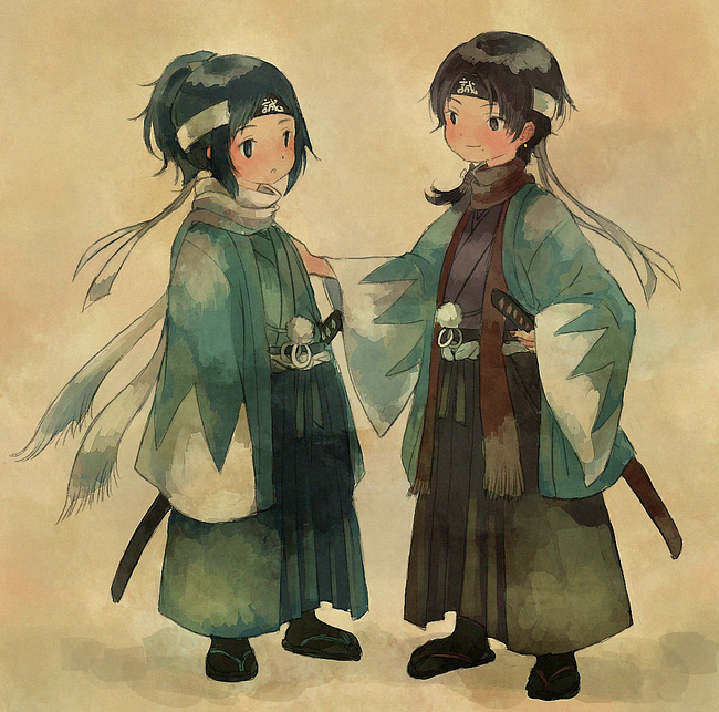 kashuu kiyomitsu and yamato-no-kami yasusada (touken ranbu) drawn by sasakure_(mogunonbi)