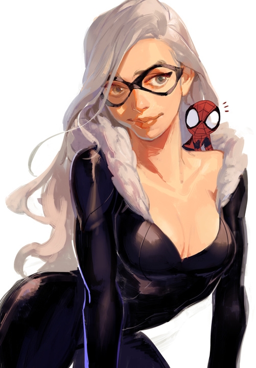 spider-man, black cat, and felicia hardy (marvel and 1 more) drawn by shishio_(shishio5431)