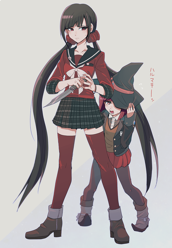harukawa maki and yumeno himiko (danganronpa and 1 more) drawn by sumomoi_(dvcat)