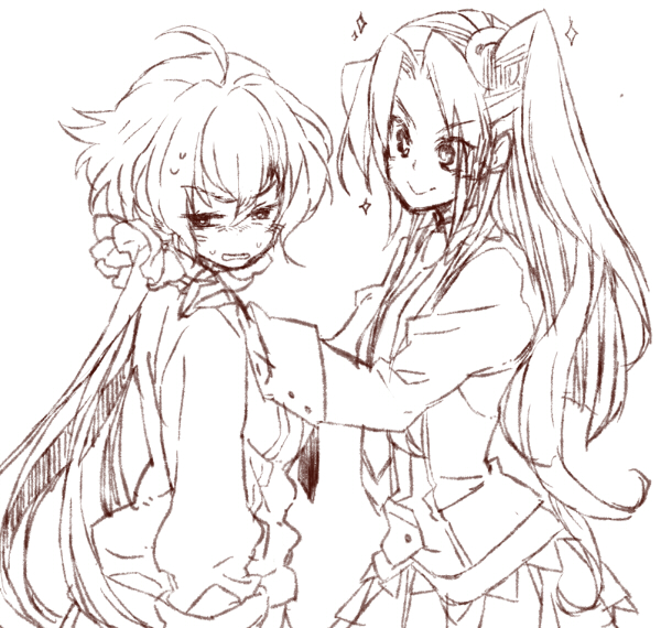 yukine chris and kazanari tsubasa (senki zesshou symphogear) drawn by ssmkuo-nmskrb