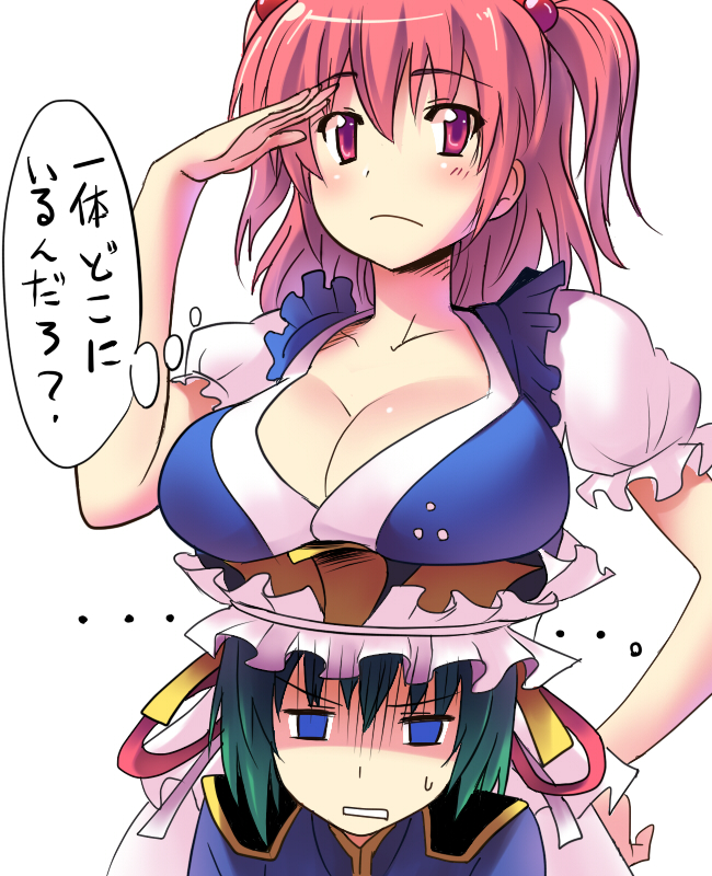shiki eiki and onozuka komachi (touhou) drawn by km_yama