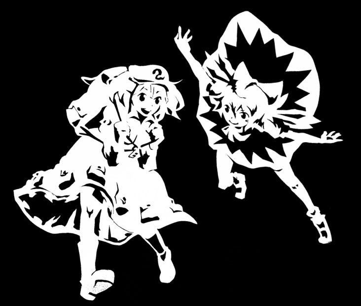 cirno and kawashiro nitori (touhou) drawn by satou