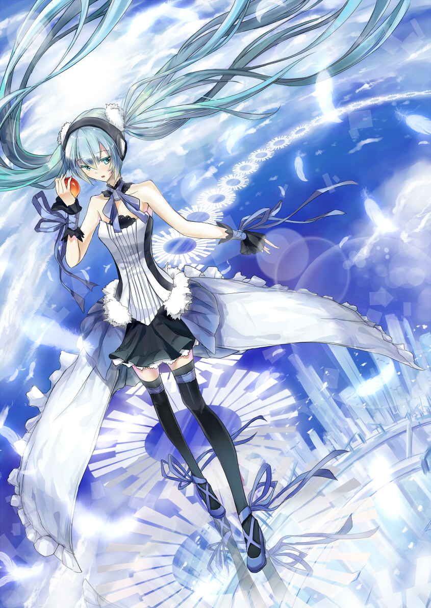hatsune miku (vocaloid and 2 more) drawn by silversirius