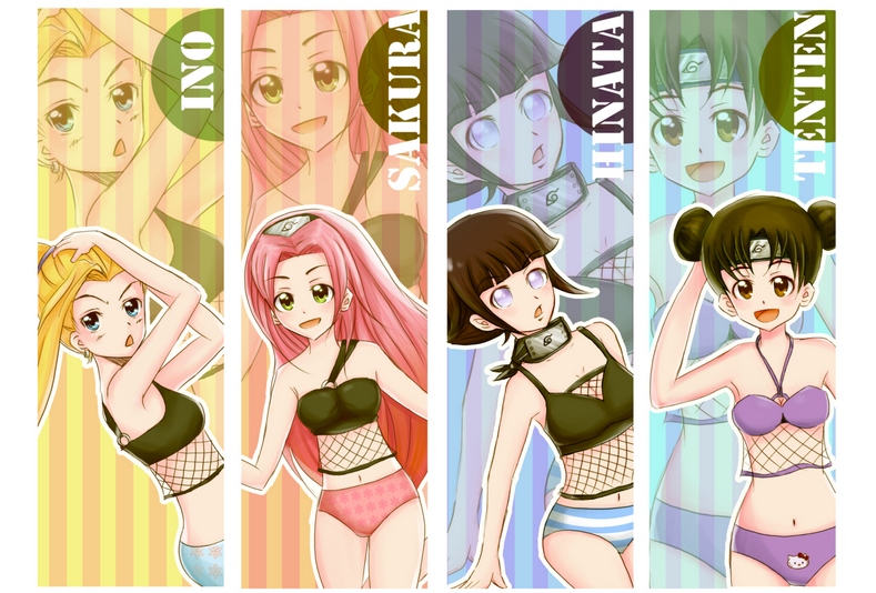 haruno sakura, hyuuga hinata, hello kitty, yamanaka ino, and tenten (naruto and 2 more)